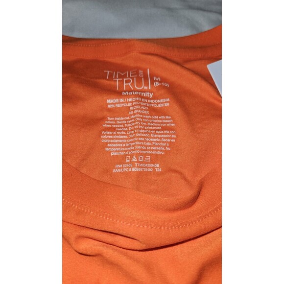 NEW Maternity Shirt MEDIUM 8-10 Orange STAY SPOOKY Halloween TIME & TRU NWT - Picture 7 of 7